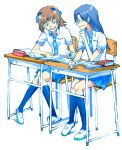  2girls idolmaster kisaragi_chihaya rough_time_school school_uniform 