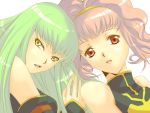  2girls c.c. cc code_geass green_hair kuropu pink_hair 