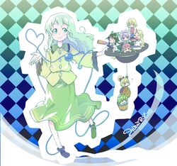  6+girls animal_ears black_hair blonde_hair blush bow braid bucket cat_ears chibi green_eyes green_hair hair_bow hair_ornament hair_ribbon hairband hat hat_ribbon heart horn hoshiguma_yuugi in_bucket in_container kaenbyou_rin kisume komeiji_koishi komeiji_satori kurodani_yamame long_hair long_skirt mizuhashi_parsee multiple_girls pointy_ears purple_hair red_eyes redhead reiuji_utsuho ribbon shigeohji short_hair siblings skirt smile subterranean_animism third_eye touhou twin_braids twintails violet_eyes wings 