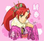  highres japanese_clothes kimono red_hair redhead tengen_toppa_gurren_lagann tsukushi_ayaka yellow_eyes yoko_littner yoko_ritona 