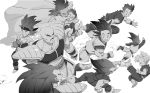  6+boys :&gt; :p ^_^ absurdres armor bald bardock black_eyes black_hair boots cape carrying closed_eyes closed_eyes dragon_ball dragonball_z facing_away floating_hair flying frown full_body greyscale grin happy highres long_hair male_focus monochrome multiple_boys nappa open_mouth profile raditz running short_hair simple_background smile smoke smoking son_gohan son_gokuu son_goten spiky_hair supobi tarble teeth tongue tongue_out trunks_(dragon_ball) tullece v vegeta very_long_hair white_background wristband 