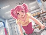 bang_dream! blush long_hair maruyama_aya official_art pink_eyes pink_hair shirt smile twintails