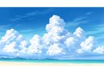  beach blue_sky clouds commentary_request day hariken horizon huge_filesize mountainous_horizon nature no_humans ocean original outdoors scenery shore sky water 