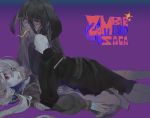  2girls black_hair commentary copyright_name fried_squid girl_on_top kibadori_rue konno_junko long_hair multiple_girls red_eyes tentacle yamada_tae zombie zombie_land_saga 