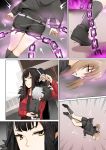  1boy 2girls artoria_pendragon_(all) ass belt black_hair blonde_hair chains coat commentary_request fate/grand_order fate_(series) fur_trim ginhaha glowing jacket long_hair multiple_girls pointy_ears ponytail saber_alter semiramis_(fate) shoes shorts silver_hair socks spiky_hair trembling unconscious very_long_hair yellow_eyes 
