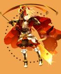  1other :o androgynous animal_ear_fluff animal_ears argyle armor armored_dress ashisu_(shisono) bangs boots bow breastplate cape crown dog_ears dress english faulds full_body gauntlets hair_bow holding holding_sword holding_weapon knee_boots knight long_hair long_sword looking_away multicolored_hair open_mouth orange_background original outstretched_arm red_cape red_dress red_legwear red_neckwear signature simple_background solo sparkle standing star sword tilted_headwear tsurime weapon white_footwear 