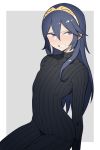  blue_eyes blue_hair blush clenched_teeth fire_emblem fire_emblem:_kakusei flat_chest half-closed_eyes harau highres looking_away lucina nintendo simple_background solo sweatdrop teeth tiara 