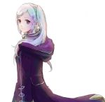  1girl cape female_my_unit_(fire_emblem:_kakusei) fire_emblem fire_emblem:_kakusei hood long_hair looking_at_viewer my_unit_(fire_emblem:_kakusei) nintendo robaco simple_background solo twintails white_background white_hair yellow_eyes 