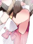  1girl armpits bare_shoulders blush bow broom brown_hair commentary_request detached_sleeves emphasis_lines hair_bow hair_tubes hakurei_reimu hammer_(sunset_beach) head_out_of_frame no_bra solo touhou upper_body 