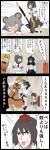  4koma black_border border comic hat highres jetto_komusou kumoi_ichirin multiple_girls murasa_minamitsu nazrin open_mouth shameimaru_aya short_hair speech_bubble toramaru_shou touhou translation_request upper_teeth you&#039;re_doing_it_wrong 