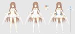  1girl angel_wings artificial_world blush boyshorts bra brown_hair closed_mouth color_guide commentary dress english_commentary feathered_wings grey_background jewelry long_hair looking_at_viewer low_wings navel necklace original pale_skin short_dress shorts simple_background smile standing terupancake thigh-highs underwear very_long_hair violet_eyes white_bra white_dress white_legwear white_shorts white_wings wings zettai_ryouiki 
