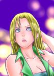  1girl absurdres blonde_hair blue_eyes breasts cleavage commentary_request emilia_(saga_frontier) highres long_hair saga saga_frontier solo 