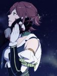  1girl blood blood_on_face bloody_clothes blue_eyes cero_(cerocero) couple hand_on_another&#039;s_cheek hand_on_another&#039;s_face hetero kaname_buccaneer macross macross_delta messer_ihlefeld redhead short_hair tearing_up 
