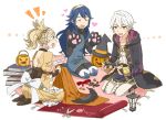  /\/\/\ 1boy 2girls animal_ears backless_outfit black_footwear blonde_hair blue_eyes blue_footwear blue_hair book book_stack boots cat_ears closed_eyes feathers fire_emblem fire_emblem:_kakusei fire_emblem_heroes gloves hair_ornament hat heart jack-o&#039;-lantern lantern liz_(fire_emblem) long_hair long_sleeves looking_at_another lucina menoko multiple_girls my_unit_(fire_emblem:_kakusei) nintendo open_mouth pants paw_gloves paws ribbed_sweater ribbon robe scissors seiza shoes short_hair silver_hair sitting smile spool string sweatdrop sweater thigh-highs thigh_boots turtleneck twintails vest wide_sleeves witch_hat yellow_eyes 