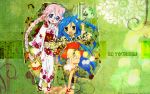  blue_hair izumi_konata long_hair lucky_star open_mouth pink_hair takara_miyuki 