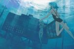  bikini blue_hair chiaki fumika kuroboshi_kouhaku red_eyes shigofumi swimsuit underwater water 
