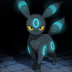  alternate_color animal_focus black_fur closed_mouth colored_sclera full_body highres ino_eye looking_at_viewer no_humans pokemon pokemon_(creature) pokemon_focus shiny_pokemon solo tail umbreon yellow_sclera 