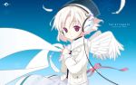  feathers headphones tsugumi_runa white_hair wings 