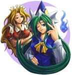 ghost green_hair hat koto_tsubane long_hair maid mima ribbon ribbons touhou touhou_(pc-98) wizard_hat yumeko 