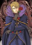  brown_eyes cape coat dio_brando flower gloves jojo&#039;s_bizarre_adventure jojo_no_kimyou_na_bouken male male_only rose roses smile 