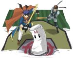  bat blue_eyes blue_hair brown_hair cape fire_emblem fire_emblem:_souen_no_kiseki fire_emblem_path_of_radiance gloves headband ike lowres metal_gear_solid nintendo sandbag sandbag_(smash_bros) solid_snake super_smash_bros. sword weapon 