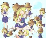  blonde_hair hat highres moriya_suwako short_hair sugu_maigo_ninaru_umumu tadpole_tail touhou 