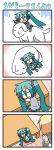  4koma :3 chibi chibi_miku comic dog dreaming hamo_(dog) hatsune_miku kagamine_rin minami_(colorful_palette) silent_comic sleeping twintails vocaloid |_| 