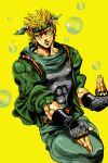  belt blonde_hair bubble bubbles caesar_anthonio_zeppeli fingerless_gloves gloves headband jacket jojo&#039;s_bizarre_adventure jojo_no_kimyou_na_bouken male male_only orange_eyes tight_shirt 