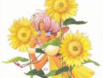  escaflowne flower highres merle millerna_aston pink_hair tenkuu_no_escaflowne yuuki_nobuteru 