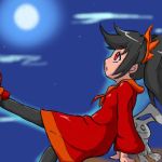  black_hair child lowres moon nintendo pantyhose red_eyes warioware 