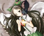  cat face ginka kaenbyou_rin kaenbyou_rin_(cat) long_hair multiple_tails red_eyes reiuji_utsuho ribbon ribbons tail touhou wings 