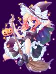  bloomers braid broom broom_riding flying hat kirisame_marisa long_hair meiya_neon neon_(pixiv) pumpkin ribbon ribbons star touhou witch witch_hat 