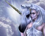  clouds earrings pointy_ears tagme unicorn 