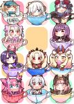  6+girls :d :o =_= ^_^ absurdres ahoge ainu_clothes anastasia_(fate/grand_order) artoria_pendragon_(all) bangs baseball_cap bikini_top black_bow black_legwear blonde_hair blue_eyes blue_hat blush bow brown_eyes brown_wings candy cape chibi circe_(fate/grand_order) closed_eyes closed_eyes closed_mouth commentary_request controller covered_mouth cup dragon_horns dress earrings elizabeth_bathory_(fate) elizabeth_bathory_(fate)_(all) ereshkigal_(fate/grand_order) eyebrows_visible_through_hair facial_mark fang fate/extra fate/grand_order fate_(series) feathered_wings food forehead_mark fur_collar game_controller hair_between_eyes hair_bow hair_over_one_eye hair_ribbon hair_through_headwear hair_tubes hairband hat head_wings headpiece heart high_ponytail highres holding holding_food horns ibaraki_douji_(fate/grand_order) ibaraki_douji_(swimsuit_lancer)_(fate) illyasviel_von_einzbern in_container in_cup infinity jako_(jakoo21) japanese_clothes jewelry katsushika_hokusai_(fate/grand_order) kimono lollipop long_hair looking_at_viewer minigirl multicolored_hair multiple_girls mysterious_heroine_xx_(foreigner) one_eye_closed oni oni_horns open_mouth parted_bangs parted_lips pink_bow pink_hair pink_hairband pointy_ears ponytail purple_dress purple_hair purple_kimono red_bow red_cape red_eyes red_ribbon ribbon scathach_(fate)_(all) scathach_skadi_(fate/grand_order) short_eyebrows shuten_douji_(fate/grand_order) shuten_douji_(halloween)_(fate) silver_hair sitonai skull sleeping sleeveless sleeveless_kimono smile snowflake_print sparkle star streaked_hair swirl_lollipop teacup thick_eyebrows thigh-highs tiara tomoe_gozen_(fate/grand_order) twintails two_side_up v-shaped_eyebrows violet_eyes white_bikini_top white_bow white_hair white_kimono wings 