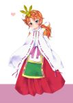  1girl aoitaiyou commentary_request curly_hair dragon_quest dragon_quest_vii green_eyes highres japanese_clothes long_hair looking_at_viewer maribel_(dq7) miko redhead solo 