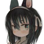  1girl animal_ears bangs black_eyes black_hair blush closed_mouth commentary_request ebimomo hair_between_eyes hairband looking_at_viewer lowres original portrait simple_background solo white_background 
