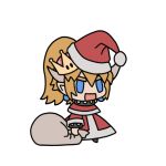  1girl animated animated_gif ayyk92 blonde_hair blue_eyes bowsette chibi christmas collar dress fate/extra fate/grand_order fate/stay_night fate_(series) hat super_mario_bros. meme monster_girl nero_claudius_(fate)_(all) nero_claudius_(fate)_(cosplay) new_super_mario_bros._u_deluxe nintendo nintendo_ead padoru parody sack santa_costume santa_hat shaft_(studio) spiked_armlet spiked_collar spikes super_crown tokyo_mx type-moon ufotable 