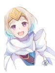  1girl blue_hair fire_emblem fire_emblem_heroes gradient_hair multicolored_hair nintendo open_mouth short_hair simple_background solo tiara upper_body violet_eyes white_background white_hair ylgr_(fire_emblem_heroes) yukimiyuki 