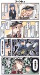  1boy 3girls 4koma =_= ^_^ ^o^ admiral_(kantai_collection) black_hair blonde_hair blue_eyes blue_hair blue_sailor_collar blush brown_gloves capelet chainsaw closed_eyes closed_eyes comic commentary_request cup flying_sweatdrops gloves gotland_(kantai_collection) graf_zeppelin_(kantai_collection) hair_between_eyes half_gloves hat highres holding holding_cup ido_(teketeke) jervis_(kantai_collection) kantai_collection long_hair military military_uniform mole mole_under_eye multiple_girls naval_uniform open_mouth peaked_cap sailor_collar sailor_hat shaded_face short_hair sidelocks smile speech_bubble thought_bubble translation_request twintails uniform violet_eyes white_gloves white_hat 