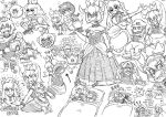  3boys 4girls :d anger_vein angry annoyed ayyk92 bespectacled black_sclera blood boo bowser bowsette bracelet bubble_blowing character_request chewing_gum collar commentary_request crown dr._crygor dress earrings english fang fangs fingernails futon glasses greyscale grin highres horns italian jewelry koopa_troopa laughing link long_dress looking_at_viewer luigi&#039;s_mansion mario super_mario_bros. monochrome moon_(majora&#039;s_mask) multiple_boys multiple_girls muscle navi new_super_mario_bros._u_deluxe nintendo nintendo_switch open_mouth ponytail princess_king_boo princess_peach ranguage ranma-chan ranma_1/2 shaded_face sharp_nails sharp_teeth signature simple_background sketch sleeping smile sparkle spiked_bracelet spiked_collar spikes sweatdrop teeth the_legend_of_zelda the_legend_of_zelda:_majora&#039;s_mask tongue tongue_out wario white_background wide-eyed zzz 