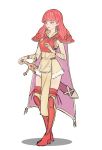  1girl absurdres armor cape celica_(fire_emblem) dress earrings fire_emblem fire_emblem_echoes:_mou_hitori_no_eiyuuou fire_emblem_gaiden fire_emblem_heroes gloves highres jewelry kiritzuguart long_hair nintendo pelvic_curtain red_eyes redhead simple_background sketch solo thigh-highs weapon 