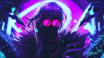  1girl absurdres drawing evelynn glasses highres k/da_(league_of_legends) k/da_evelynn league_of_legends long_hair tagme tmiracle 