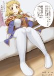  1girl blonde_hair blush breasts brown_eyes caina_(wild_arms) caina_(wild_arms)_(cosplay) commentary_request cosplay gloves hair_ornament highres large_breasts looking_at_viewer open_mouth senki_zesshou_symphogear short_hair smile solo tachibana_hibiki_(symphogear) wild_arms wild_arms_2 