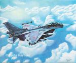  1other above_clouds aircraft airplane ambiguous_gender artist_name blue_sky clouds cloudy_sky cockpit commentary_request dated day f-2 fighter_jet hayashi_ryouta japan_air_self-defense_force japan_self-defense_force jet military military_vehicle missile outdoors pilot signature sky sunlight 
