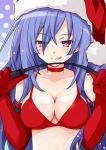  1girl blue_hair blush breasts christmas elbow_gloves eyebrows_visible_through_hair gloves hat holding iris_heart iwasi-r kami_jigen_game_neptune_v large_breasts licking_lips long_hair looking_at_viewer neptune_(series) power_symbol riding_crop santa_costume santa_hat smile solo symbol-shaped_pupils tongue tongue_out upper_body violet_eyes 