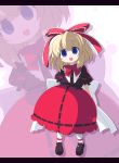  bubble_skirt empty_eyes highres medicine_melancholy oka_(artist) oka_(bananashoe) ribbon ribbons short_hair solo touhou yandere zoom_layer 