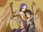 angel archangel armor chibi ixidor magic:_the_gathering magic_the_gathering purple_eyes purple_hair sixten sword violet_eyes weapon wings 