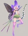  butterfly_wings elf fairy flower lily_of_the_valley original pointy_ears poison purple_eyes simple_background thigh-highs thighhighs violet_eyes weapon weno white_hair wings 