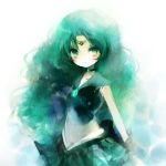  bad_id bishoujo_senshi_sailor_moon blue choker gloves green_eyes green_hair kaiou_michiru long_hair magical_girl sailor_neptune shimeko shimeshime solo tiara wavy_hair 