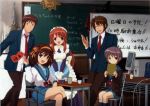  chalkboard classroom computer desk koizumi_itsuki kyon lowres maid nagato_yuki school_uniform suzumiya_haruhi suzumiya_haruhi_no_yuuutsu 